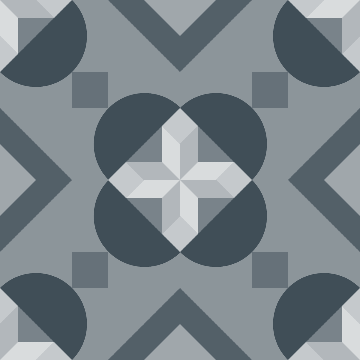 Geometric Pattern: Javier: Stone / Red Wolf