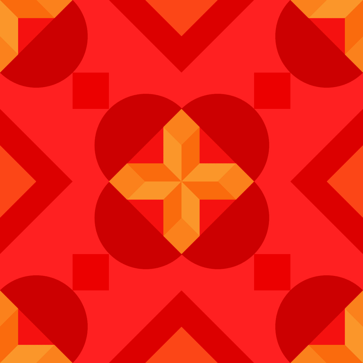 Geometric Pattern: Javier: Moderna / Red Wolf