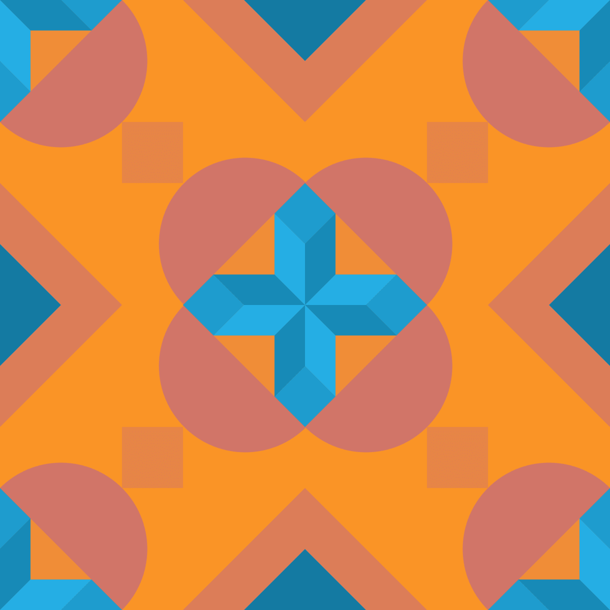 Geometric Pattern: Javier: Moderna / Red Wolf