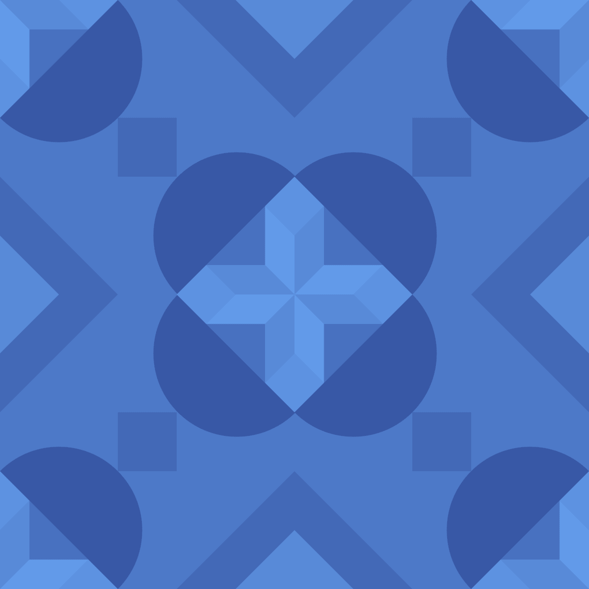 Geometric Pattern: Javier: Gemstone / Red Wolf