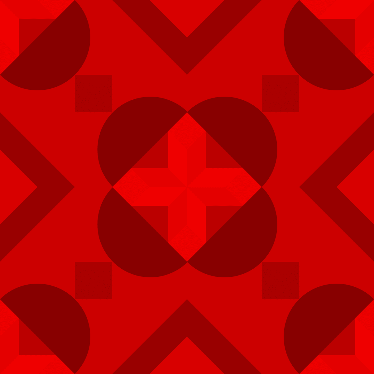 Geometric Pattern: Javier: Gemstone / Red Wolf