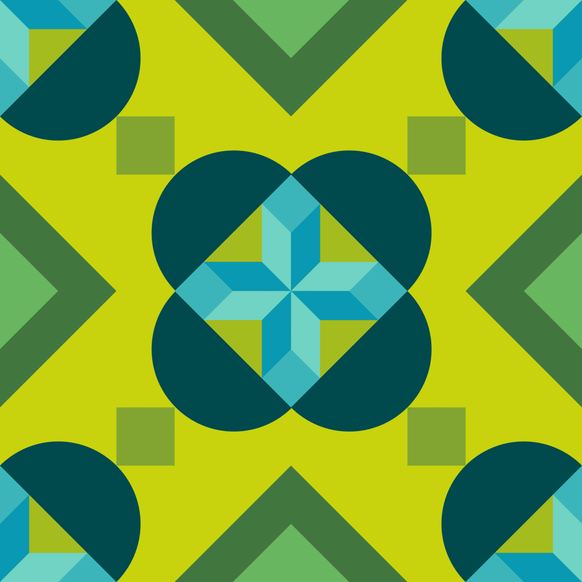 Geometric Pattern: Javier: Season / Red Wolf