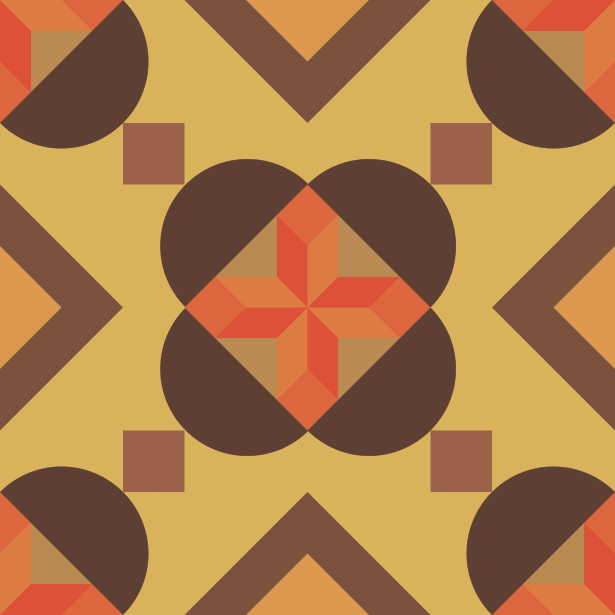 Geometric Pattern: Javier: Season / Red Wolf