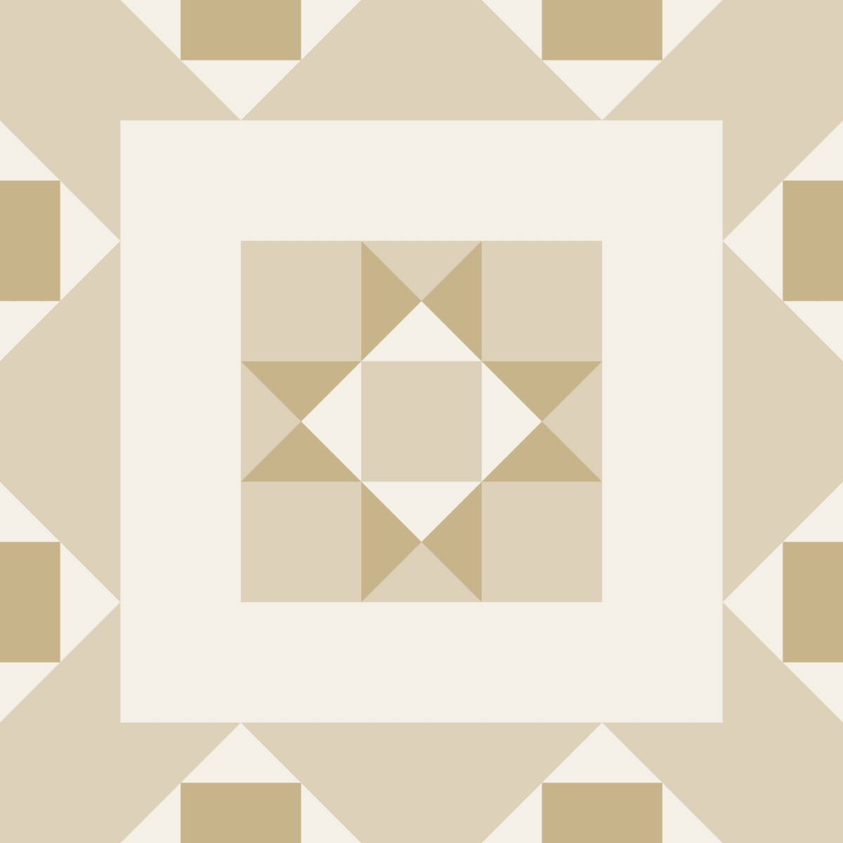 Geometric Pattern: Kendal: Stone / Red Wolf