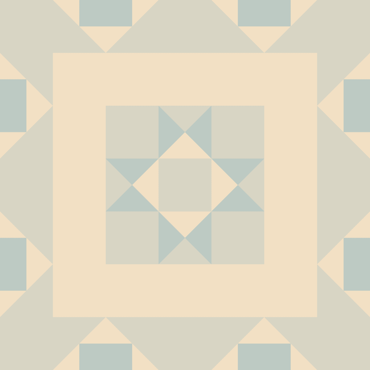 Geometric Pattern: Kendal: Antique / Red Wolf