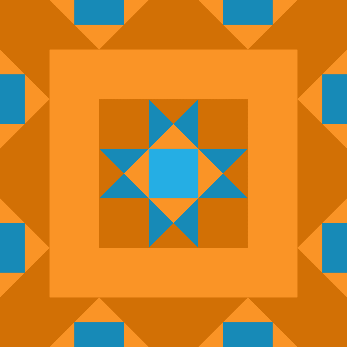 Geometric Pattern: Kendal: Moderna / Red Wolf