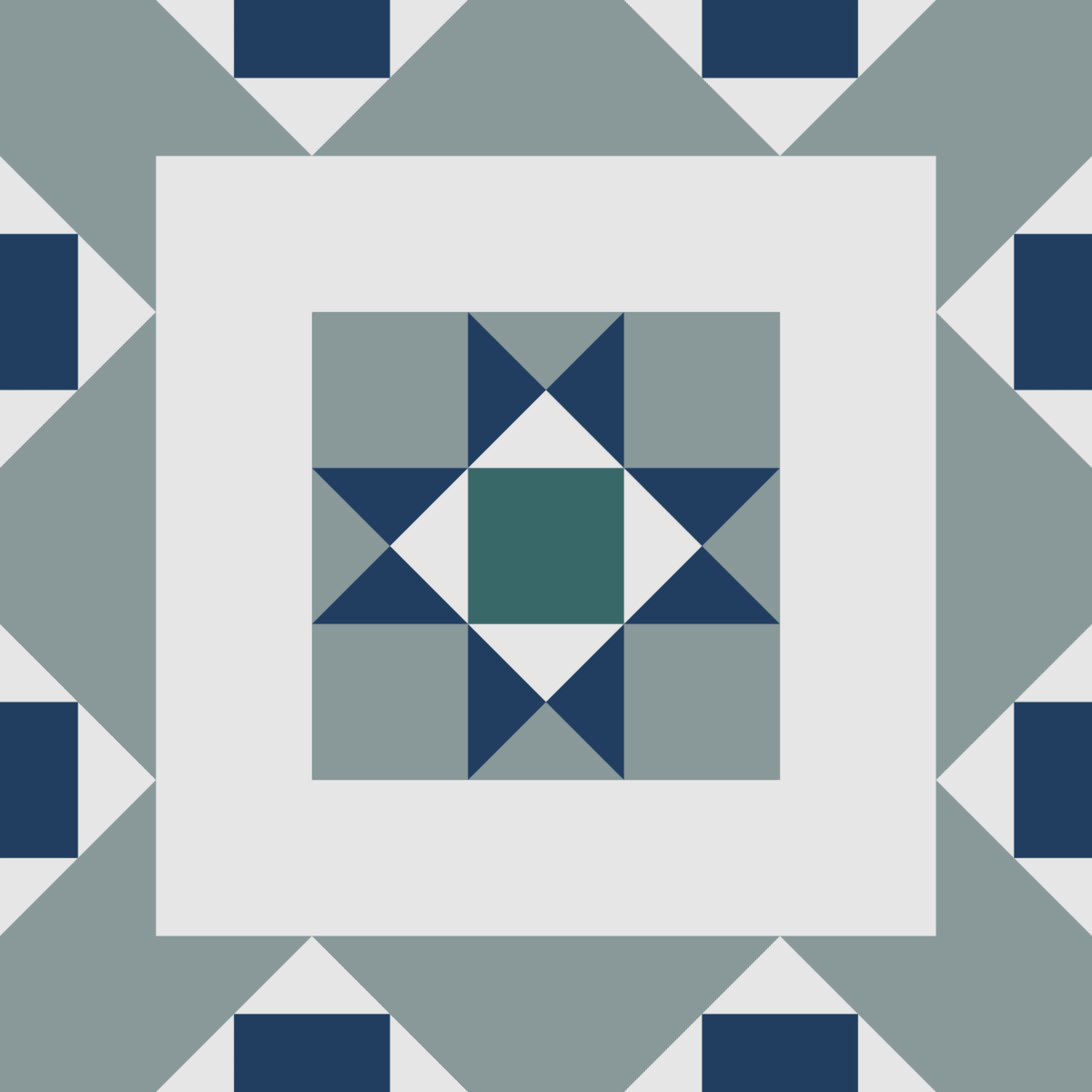 Geometric Pattern: Kendal: Art Deco / Red Wolf