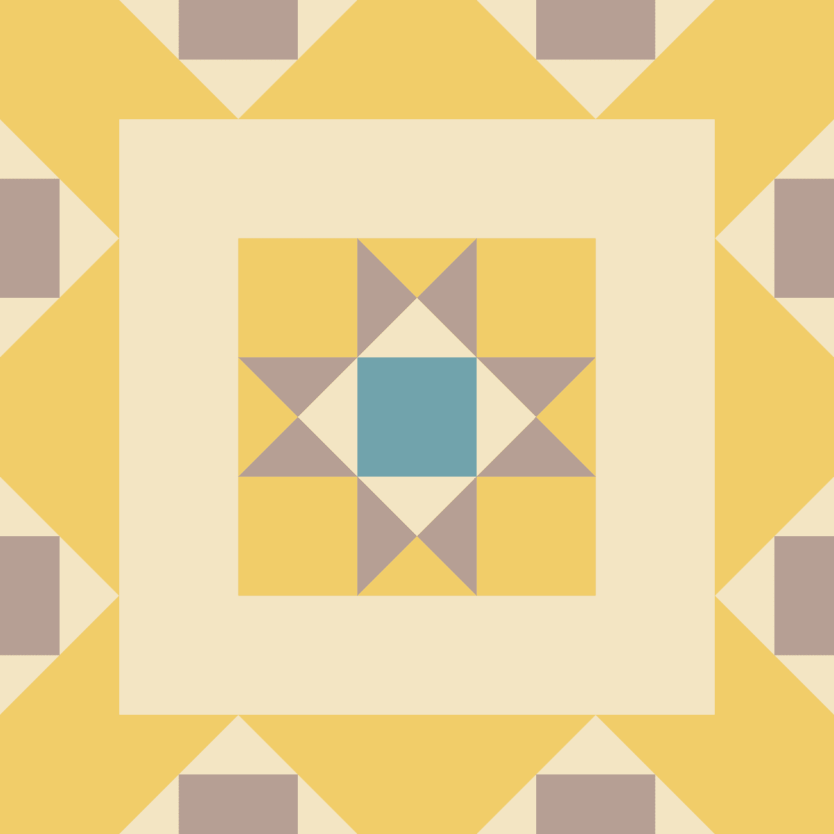 Geometric Pattern: Kendal: Garden / Red Wolf