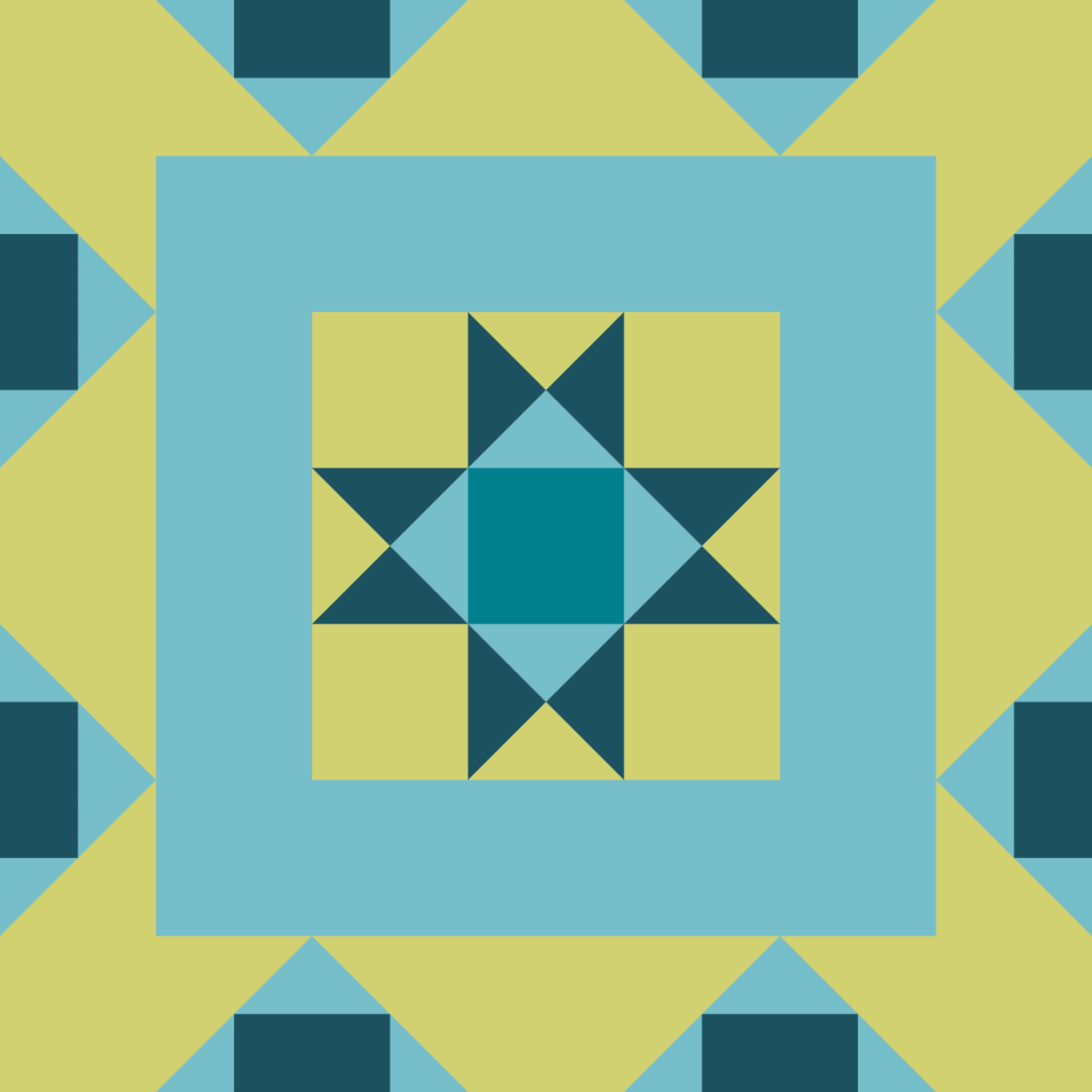 Geometric Pattern: Kendal: Garden / Red Wolf