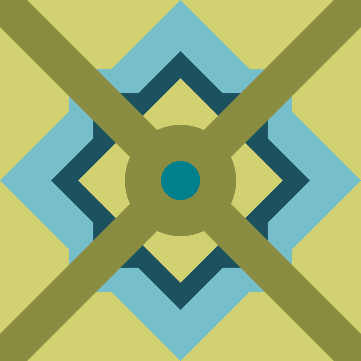 Geometric Pattern: Talavera: Garden / Red Wolf