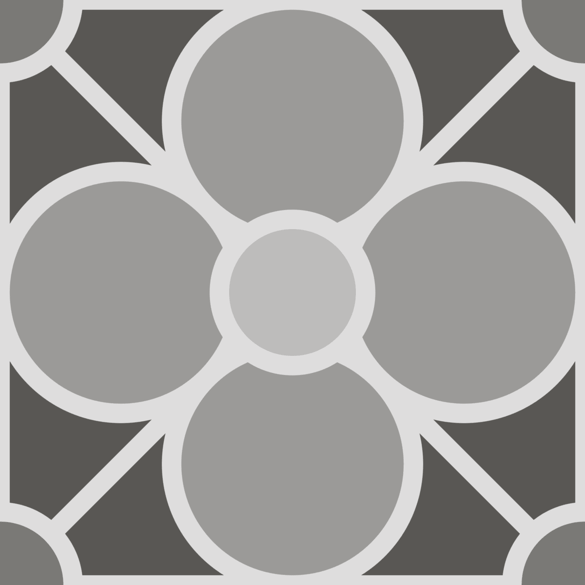 Geometric Pattern: Plumeria: Stone / Red Wolf