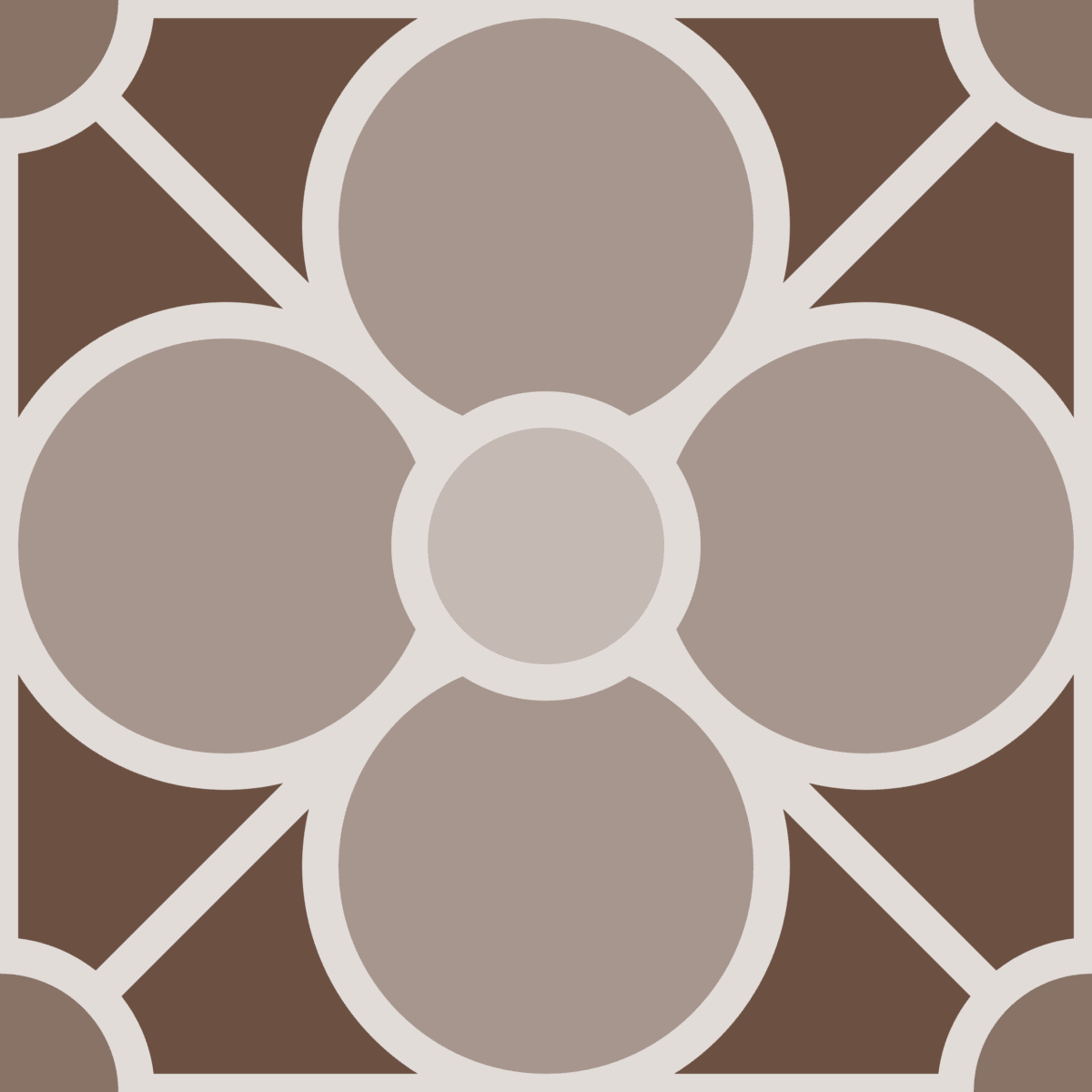 Geometric Pattern: Plumeria: Stone / Red Wolf