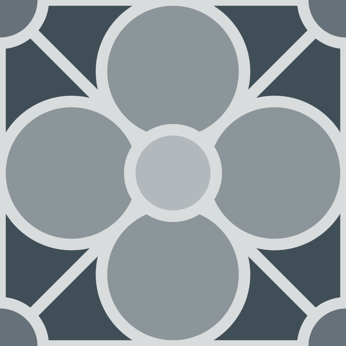 Geometric Pattern: Plumeria: Stone / Red Wolf