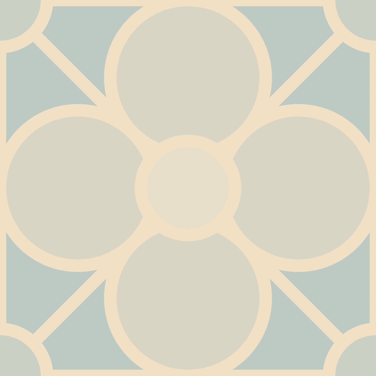 Geometric Pattern: Plumeria: Antique / Red Wolf