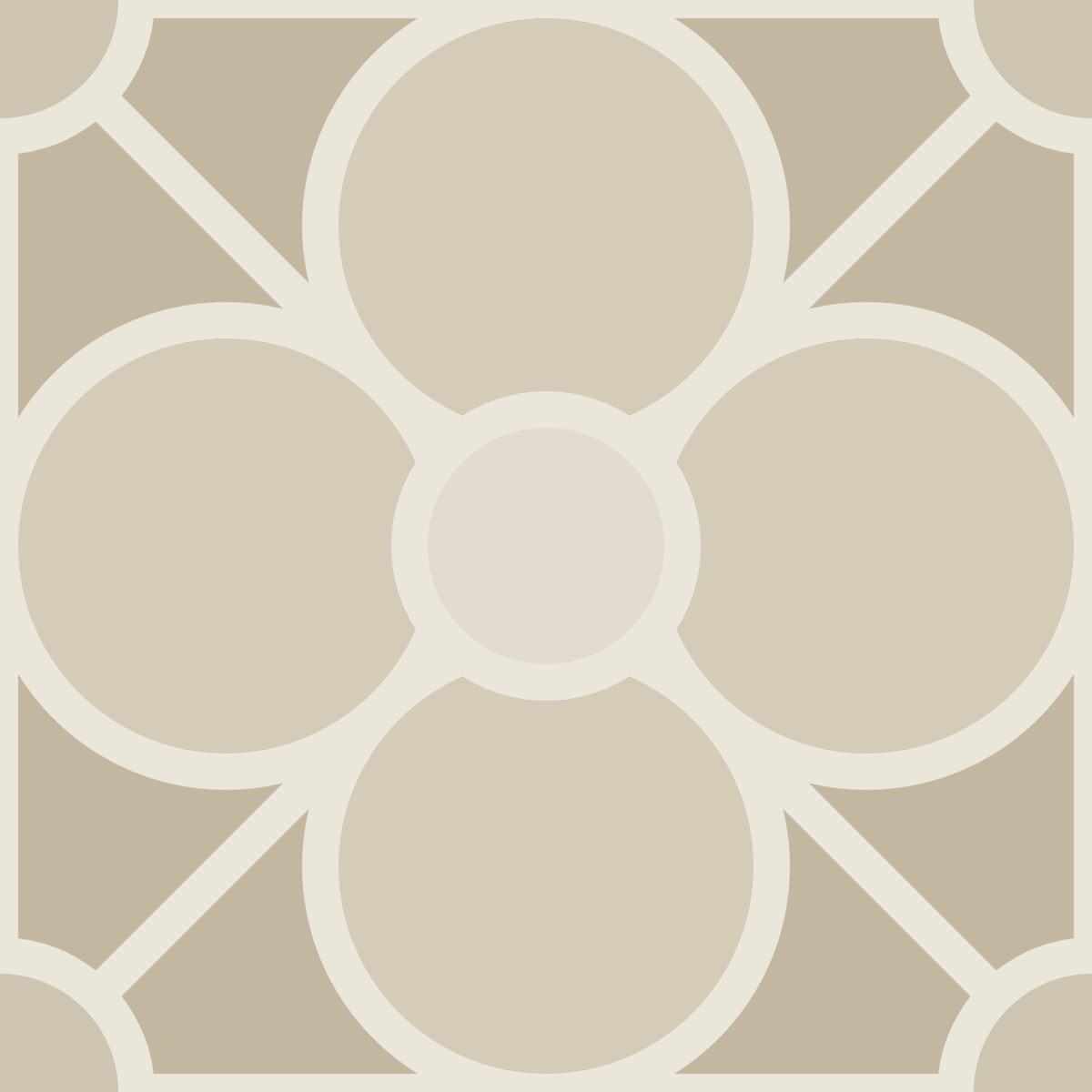 Geometric Pattern: Plumeria: Antique / Red Wolf