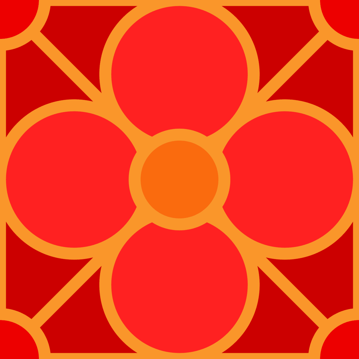 Geometric Pattern: Plumeria: Moderna / Red Wolf
