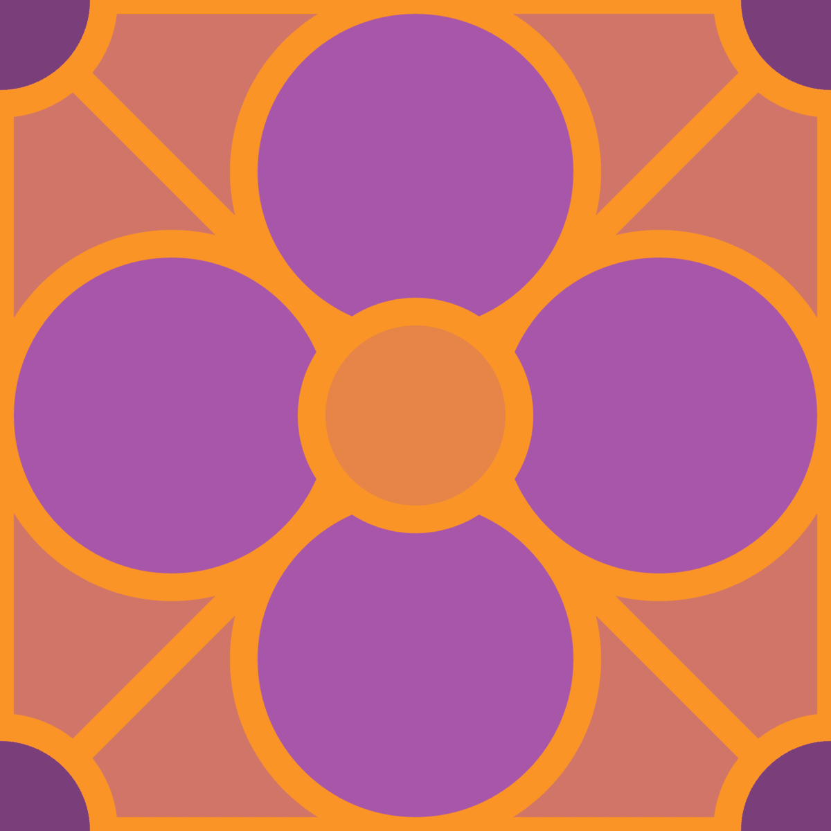 Geometric Pattern: Plumeria: Moderna / Red Wolf