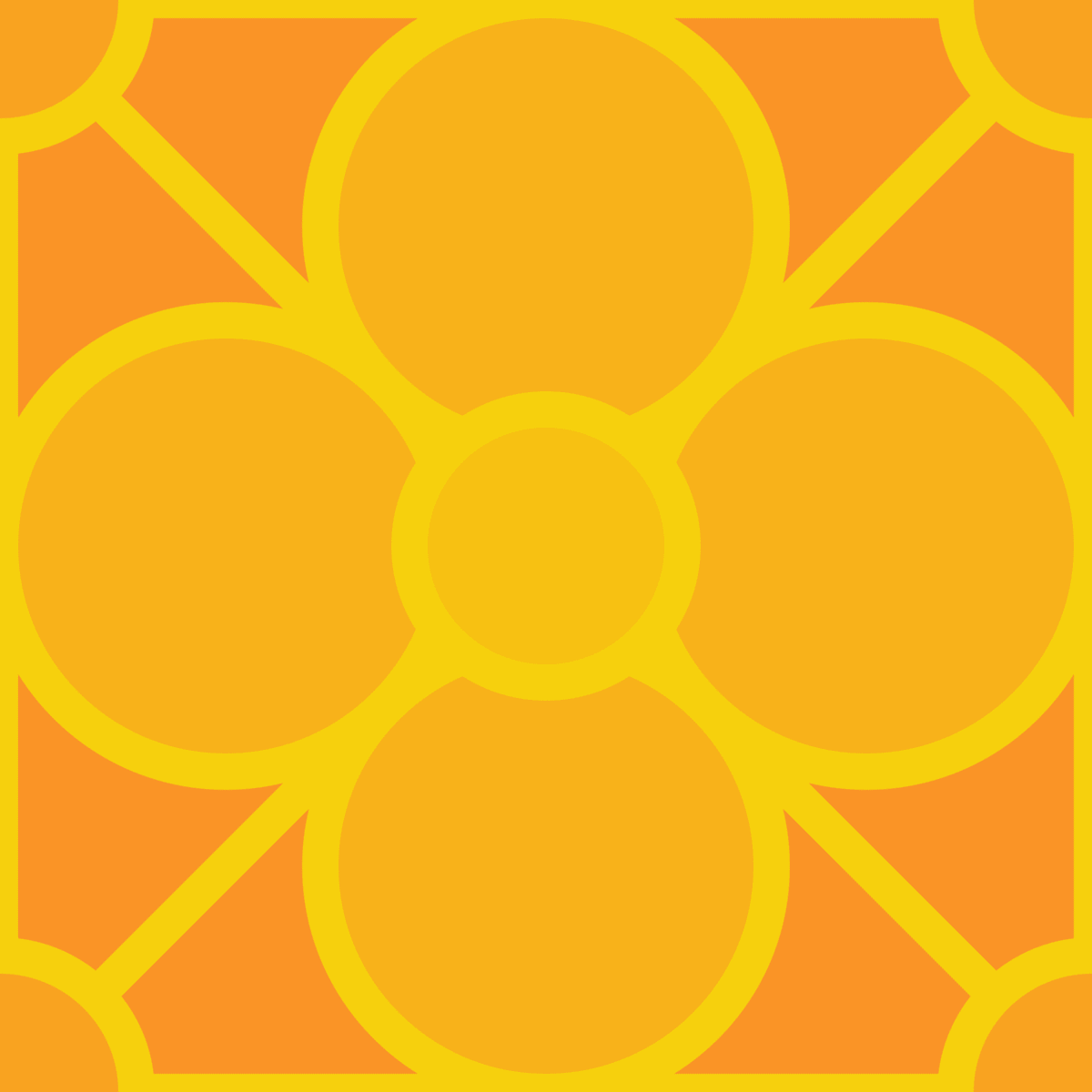 Geometric Pattern: Plumeria: Gemstone / Red Wolf