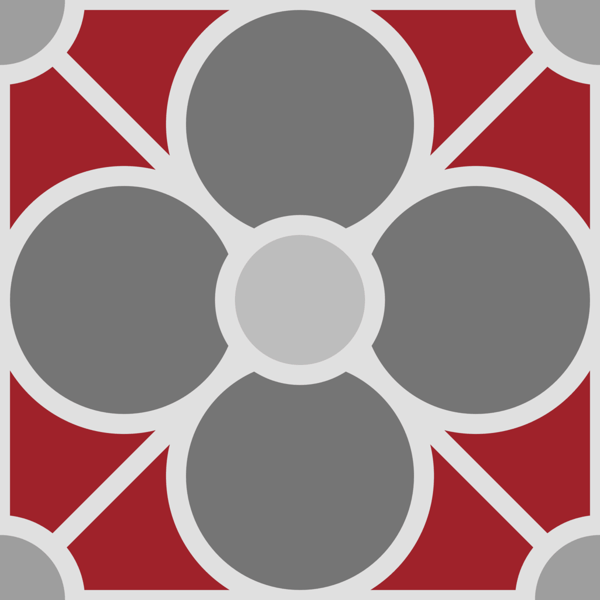 Geometric Pattern: Plumeria: Season / Red Wolf