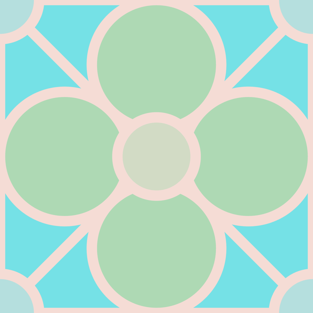 Geometric Pattern: Plumeria: Hortus / Red Wolf