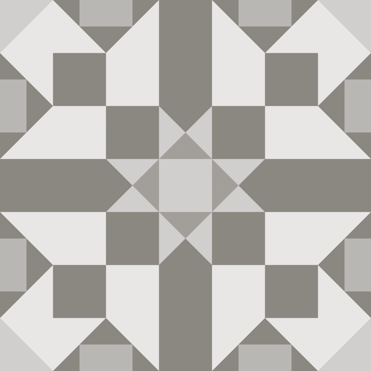 Geometric Pattern: Canterbury: Stone / Red Wolf