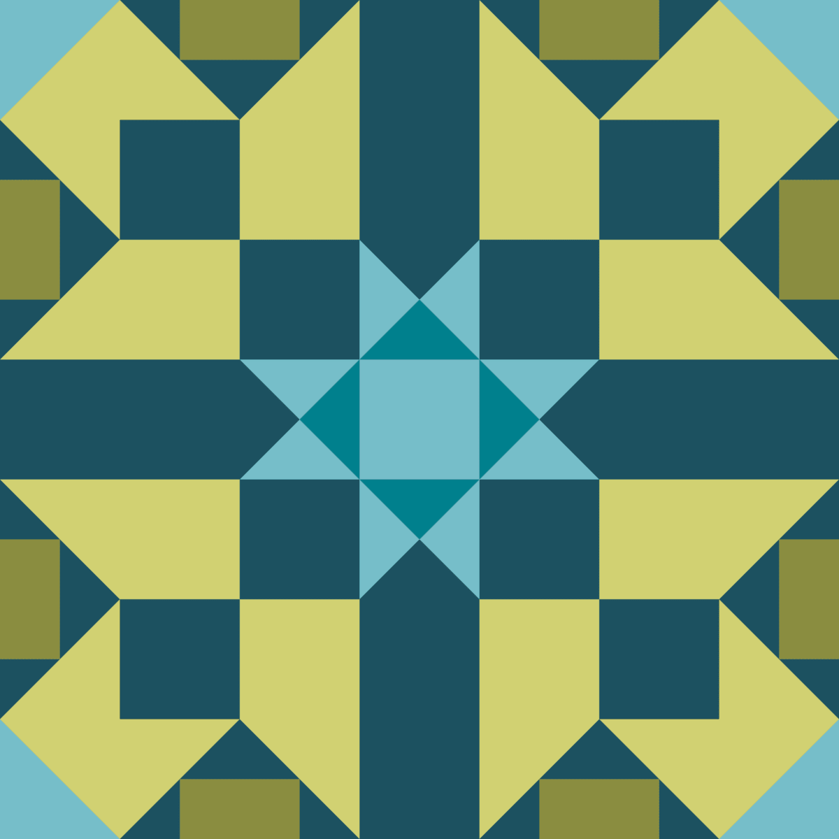 Geometric Pattern: Canterbury: Garden / Red Wolf