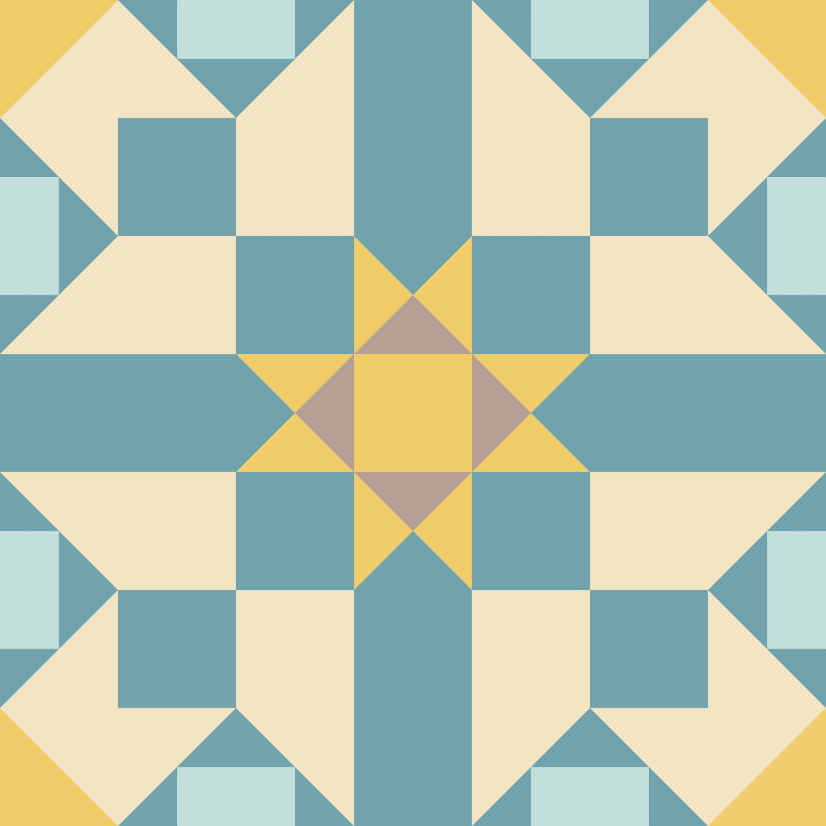 Geometric Pattern: Canterbury: Garden / Red Wolf