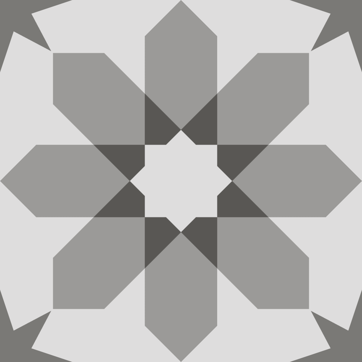 Geometric Pattern: Angola: Stone / Red Wolf