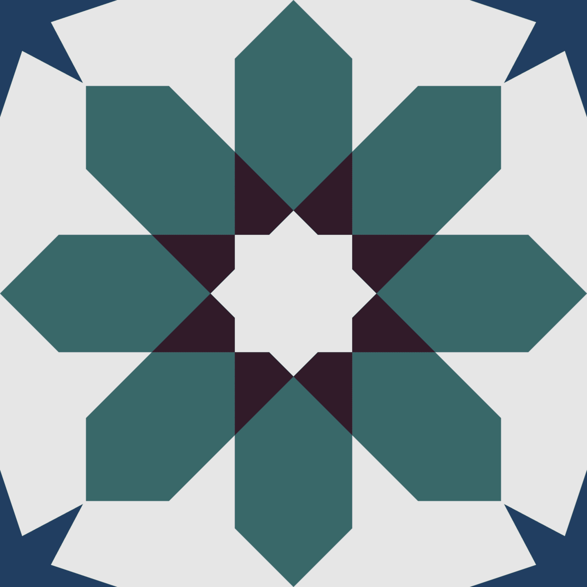 Geometric Pattern: Angola: Art Deco / Red Wolf