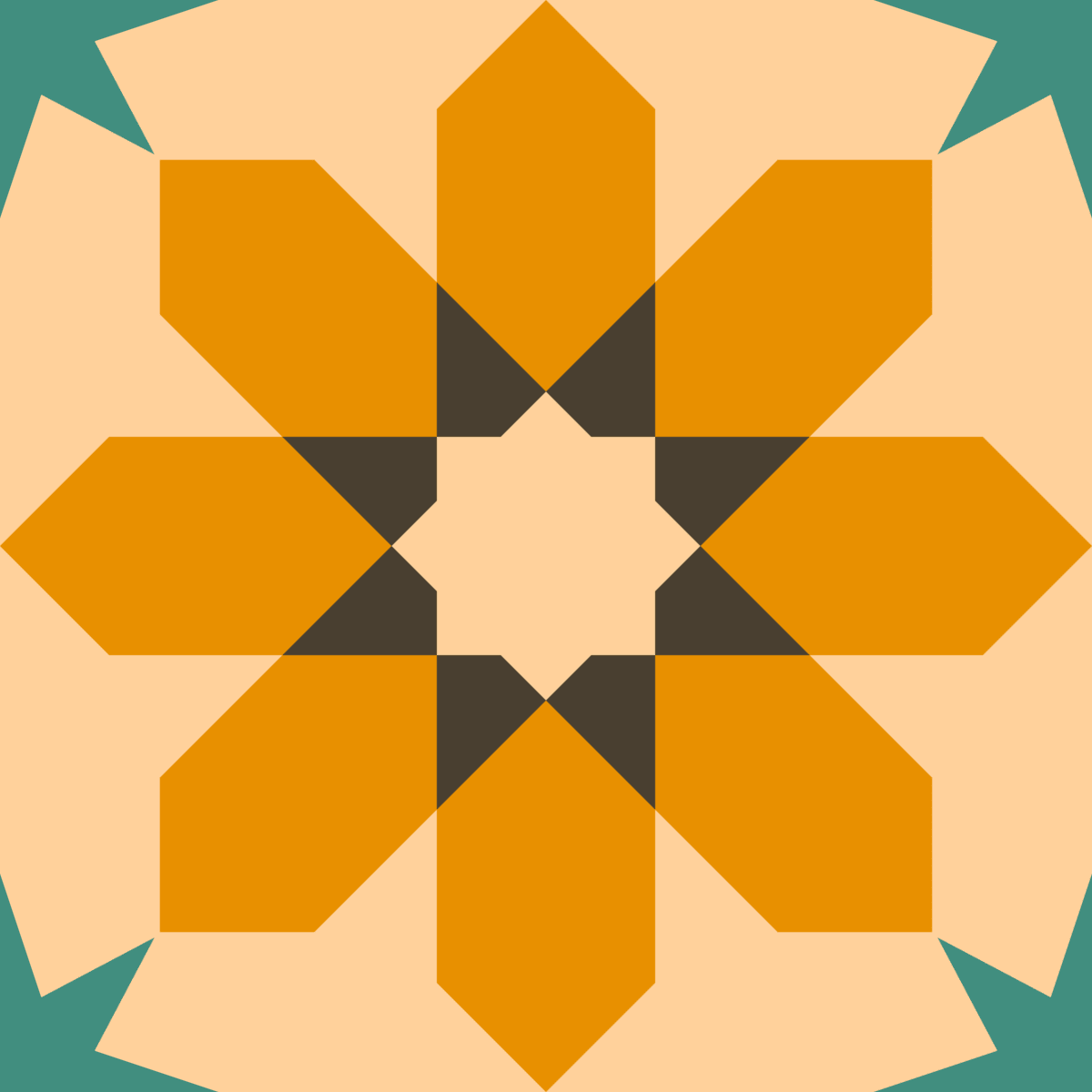 Geometric Pattern: Angola: Art Deco / Red Wolf