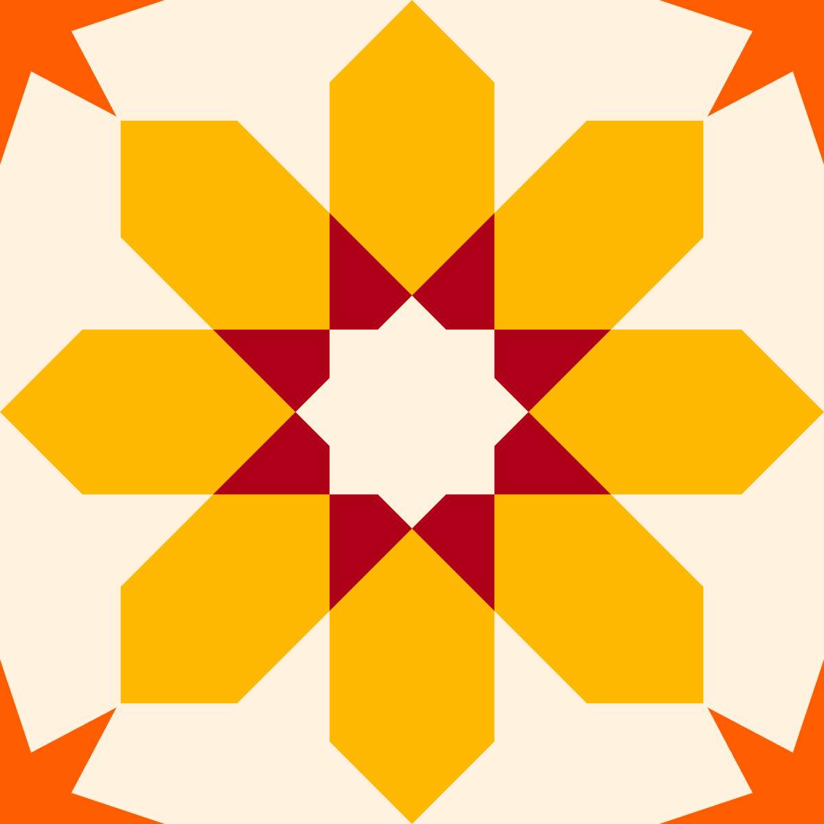 Geometric Pattern: Angola: Art Deco / Red Wolf