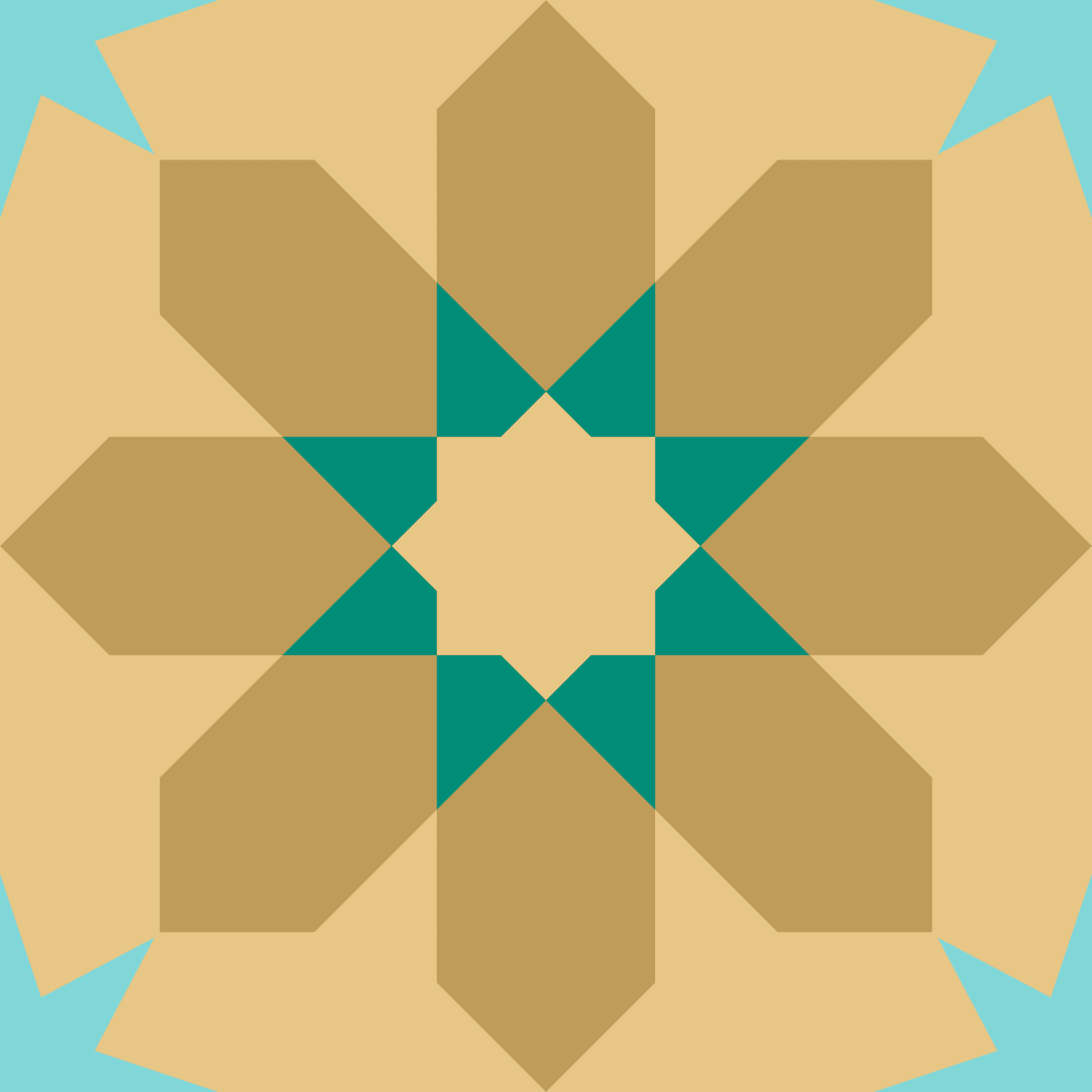 Geometric Pattern: Angola: Art Deco / Red Wolf