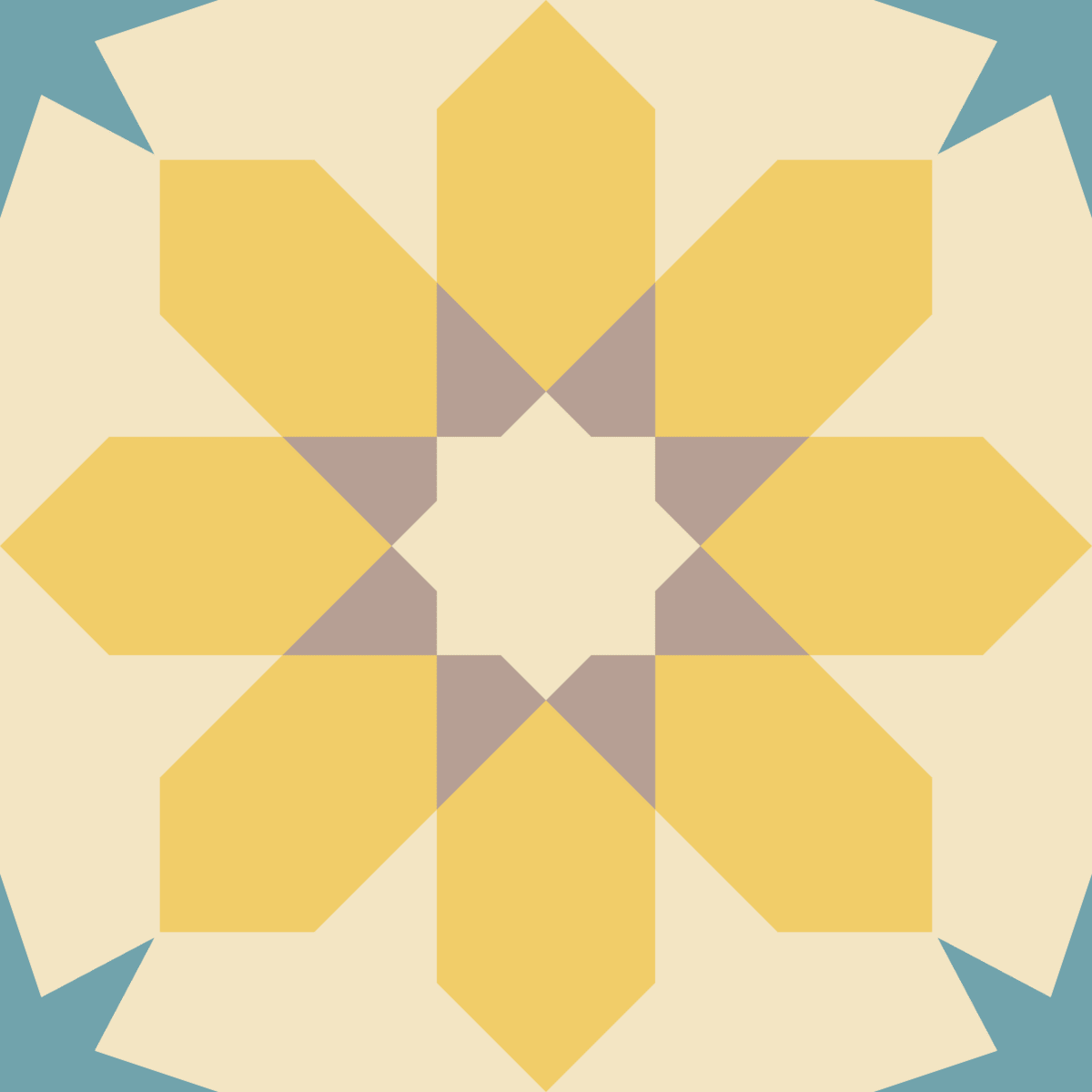Geometric Pattern: Angola: Garden / Red Wolf