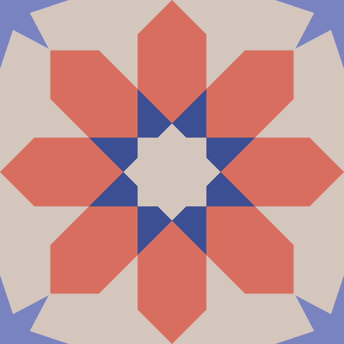 Geometric Pattern: Angola: Garden / Red Wolf
