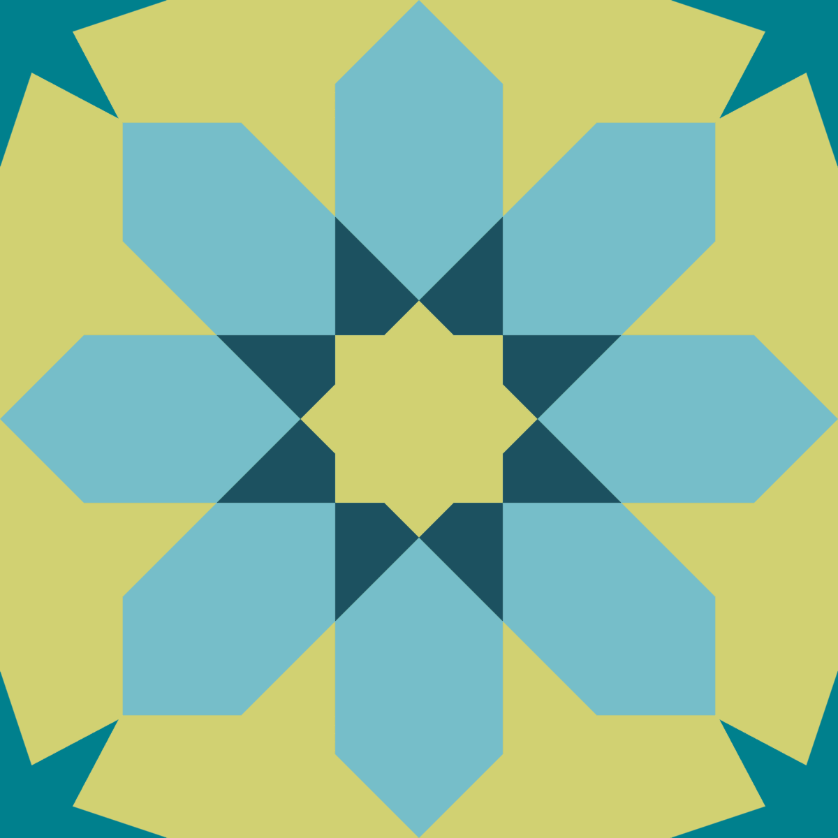 Geometric Pattern: Angola: Garden / Red Wolf
