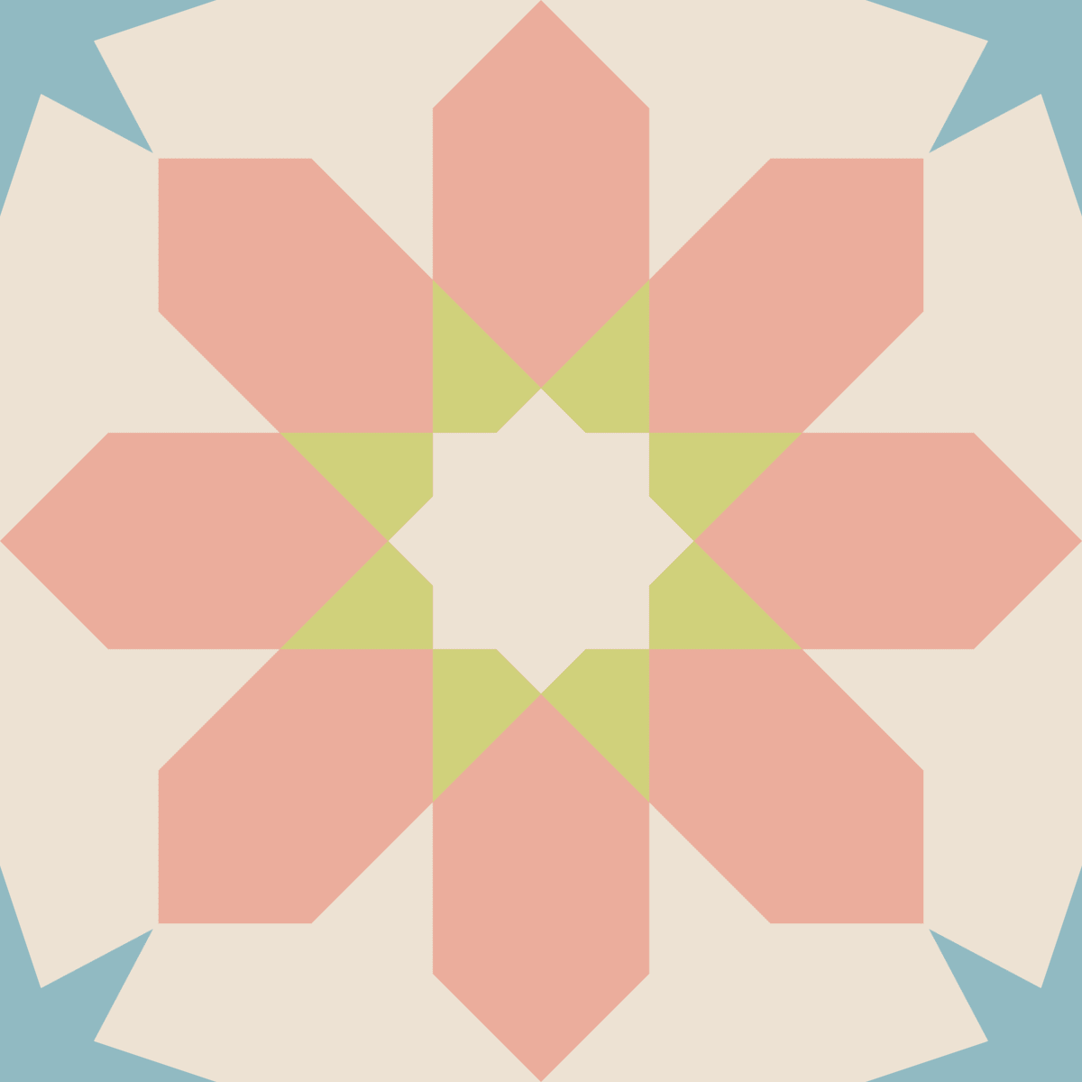 Geometric Pattern: Angola: Garden / Red Wolf