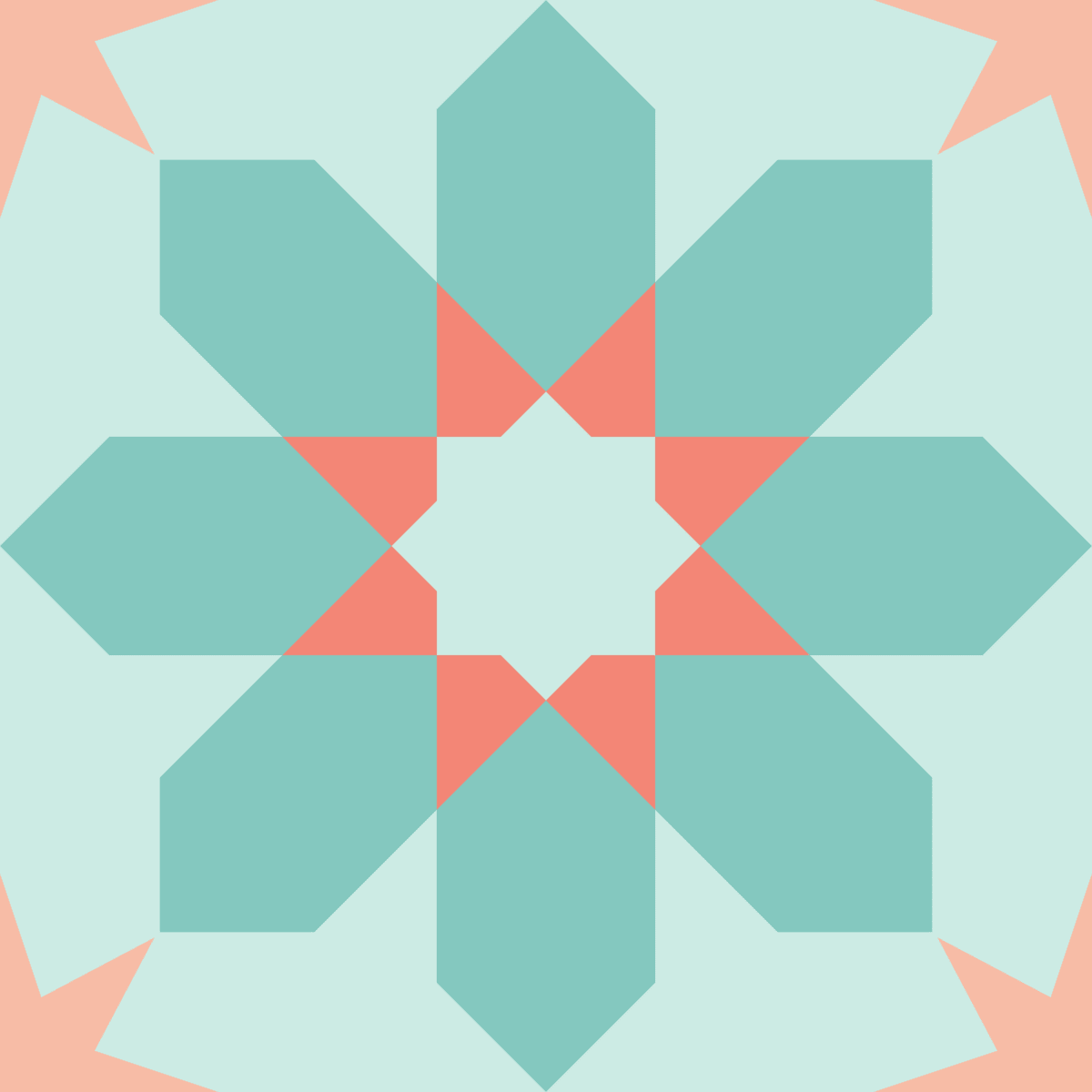 Geometric Pattern: Angola: Garden / Red Wolf