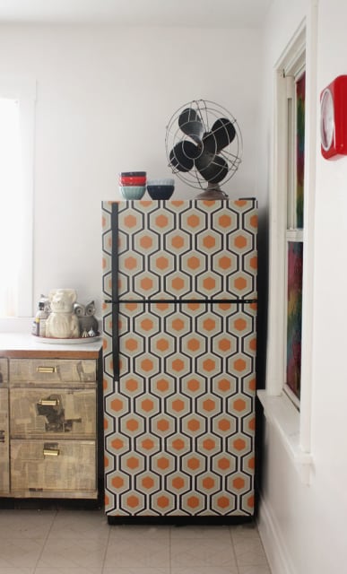Wallpapered Fridge / Aunt Peaches