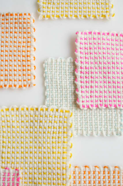 Pin Loom Coasters / The Purl Bee