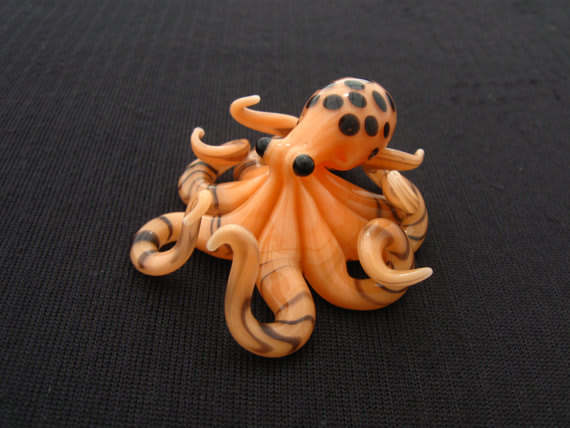 Small Glass Octopus Necklace Pendant / EmergentGlassworks