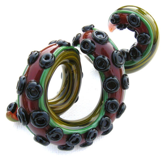 Giant Tentacle Sculpture Paperweight / Emergent Glassworks