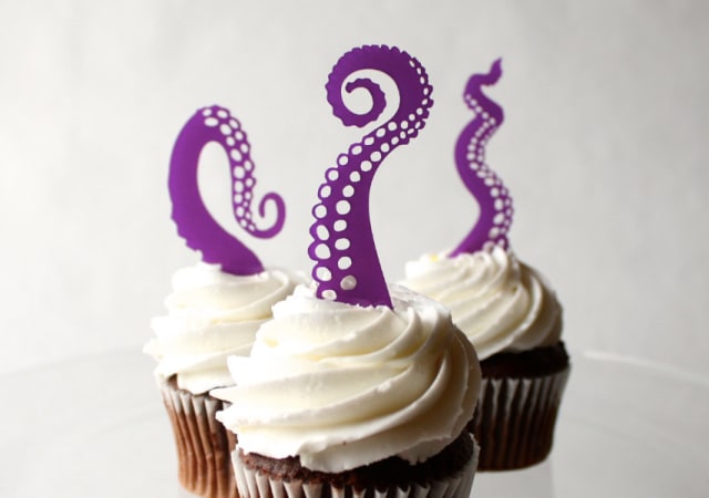 Tentacle Cupcake Toppers / ThroughThickandThin