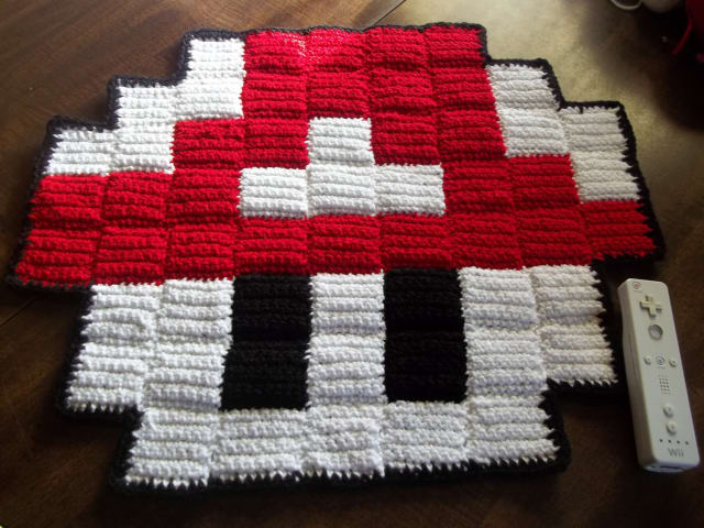 8 Bit Mario mushroom mini rug / Harmonden
