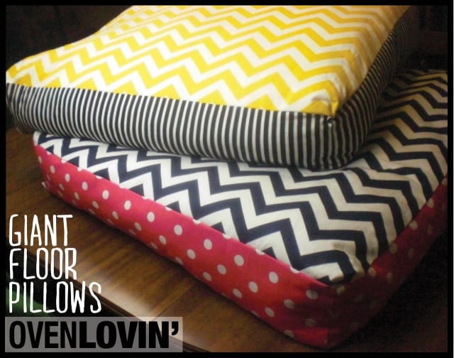 DIY giant chevron floor pillows / Jewels Phraner
