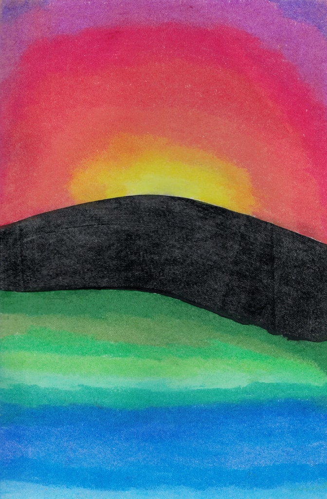 Pastel doodles series two / Red Wolf