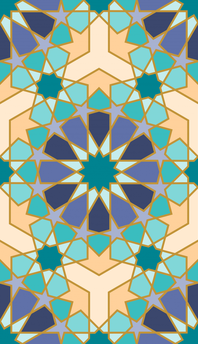 Geometric Pattern: Arabic Tiles: Flora / Red Wolf