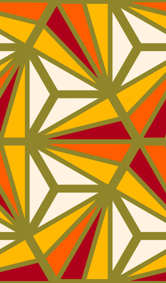 Geometric Pattern: Hexagon Ray: Deco / Red Wolf