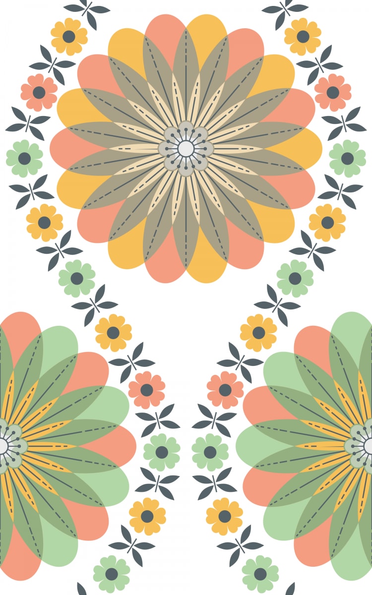 Flower Pattern: Daisy Chain / Red Wolf