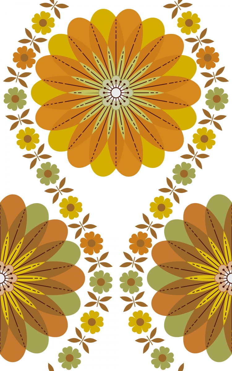 Flower Pattern: Daisy Chain / Red Wolf