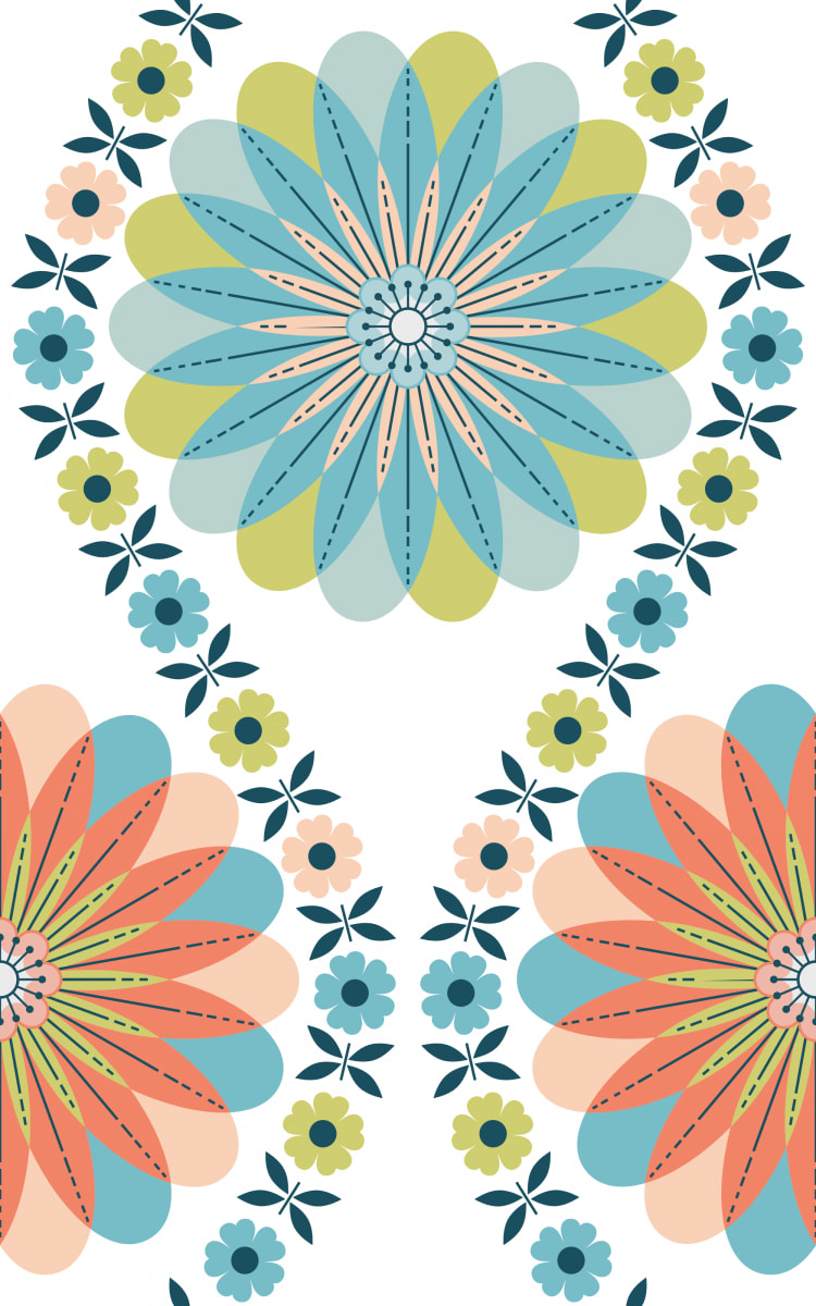 Flower Pattern: Daisy Chain / Red Wolf